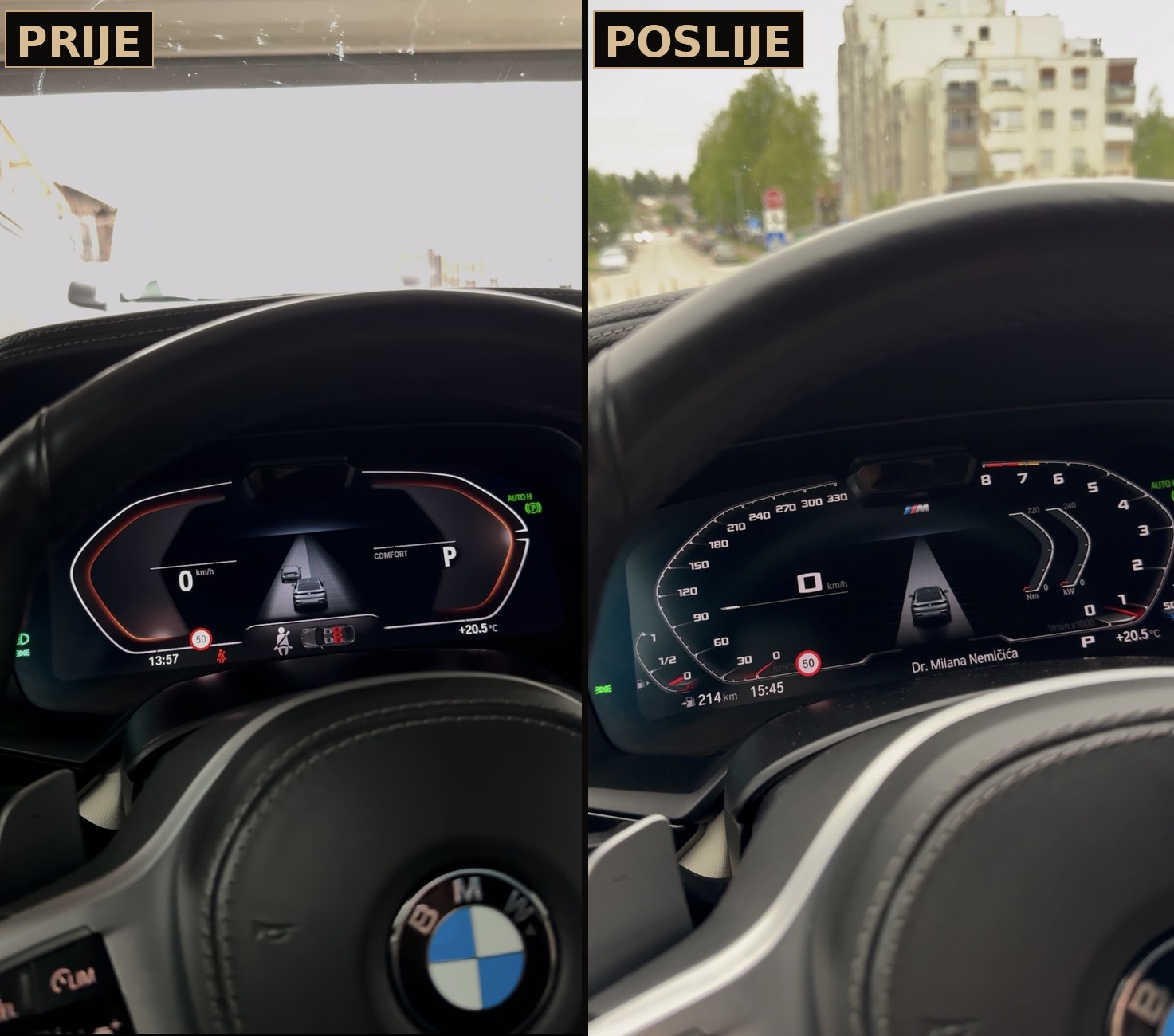 BMW M kokpit prije i poslije kodiranja
